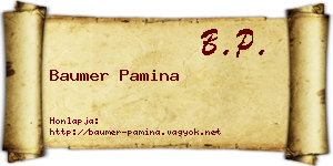 Baumer Pamina névjegykártya